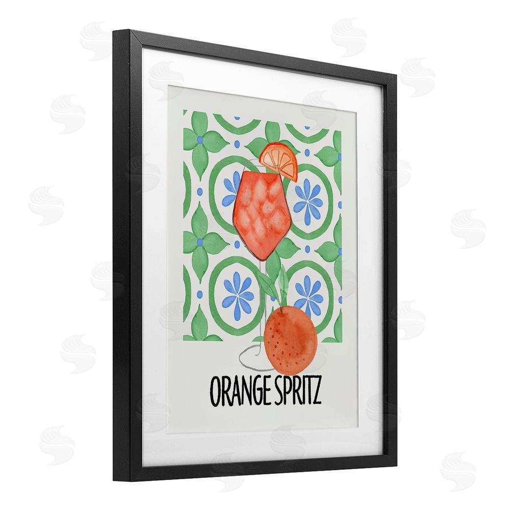Nina Jacobs Orange Spritz On My Mind Black Framed Print Under Glass Wall Art