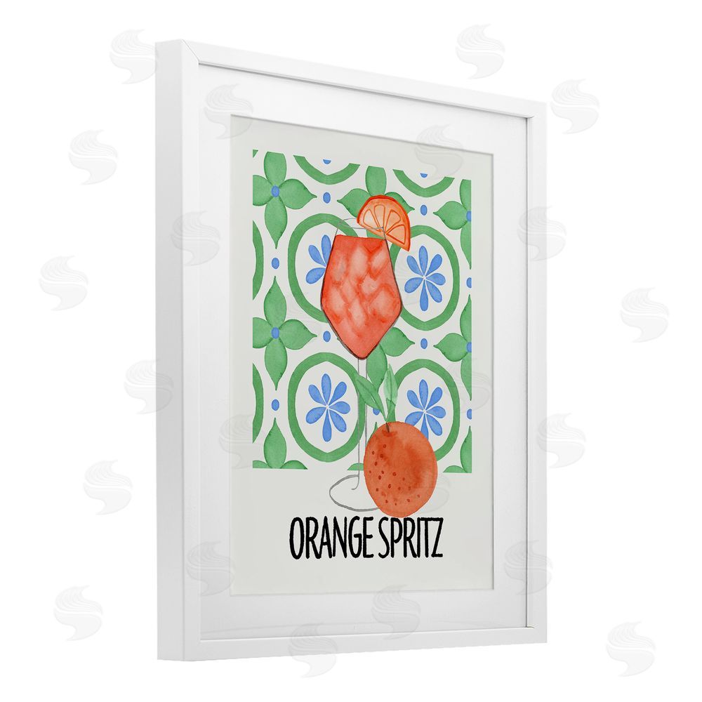 Nina Jacobs Orange Spritz On My Mind White Framed Print Under Glass Wall Art