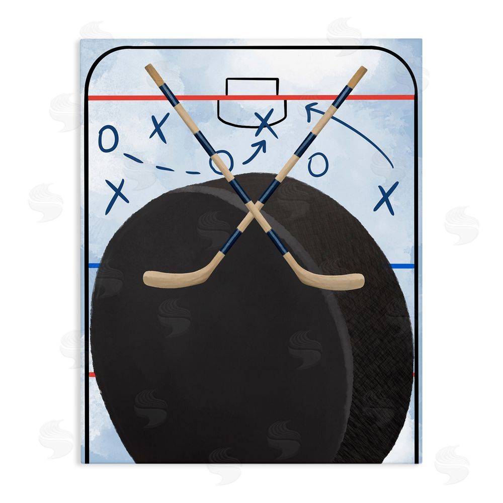 Jennifer Stith Hockey Rink Tactics Stretched Canvas Wall Art Print