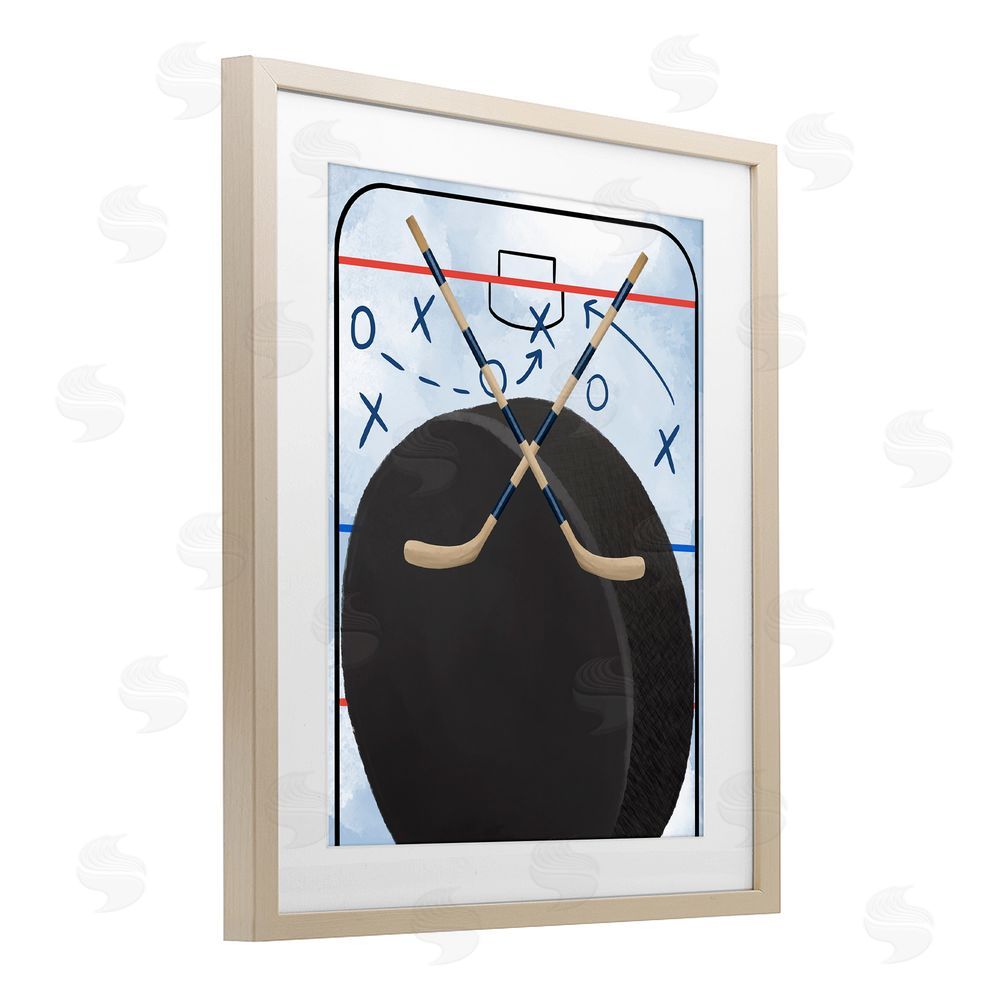 Jennifer Stith Hockey Rink Tactics Brown Framed Print Under Glass Wall Art