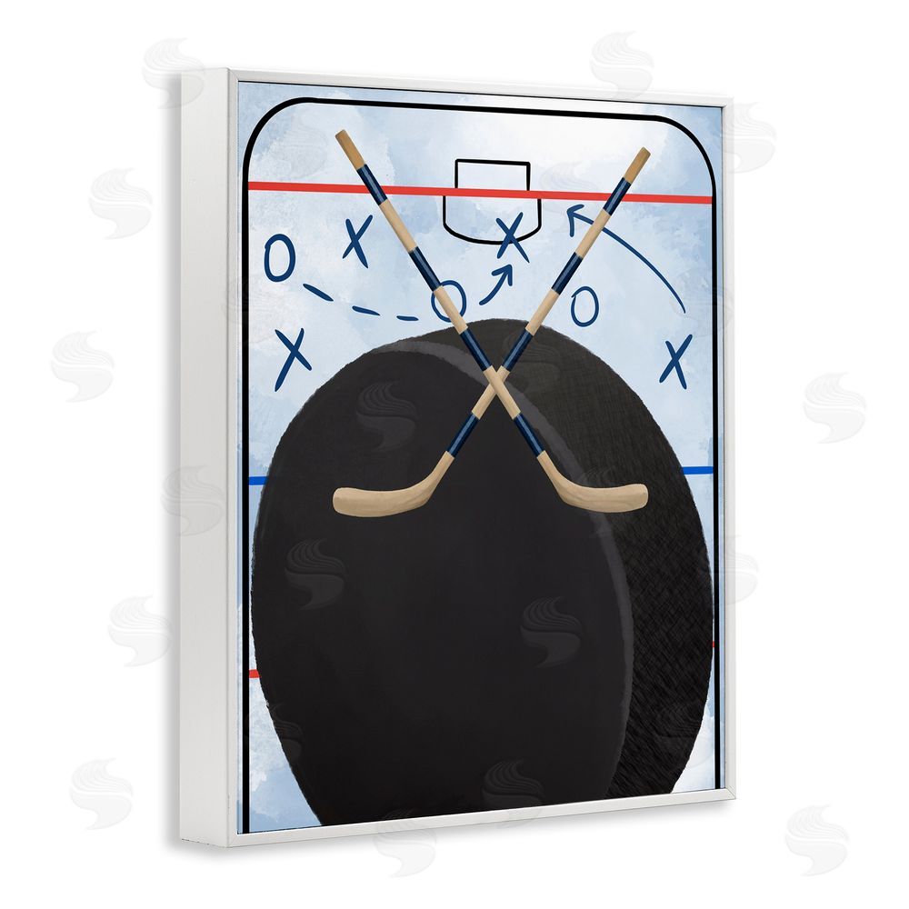 Jennifer Stith Hockey Rink Tactics White Framed Giclee Wall Art Print