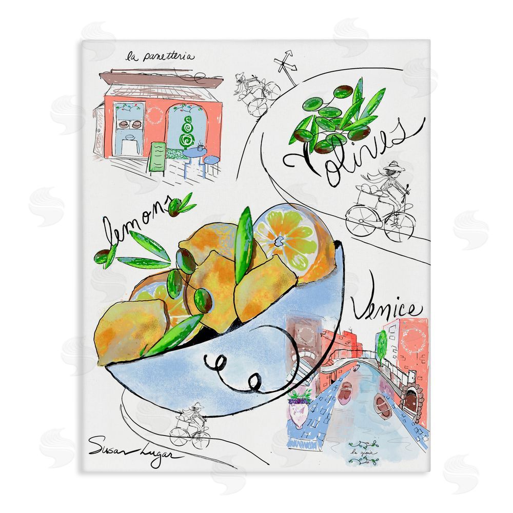 Susan Lugar Italian Kitchen Sketch Collection Canvas Wall Art Print