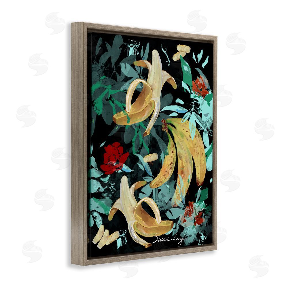 Susan Lugar Banana Medley Abstraction Brown Floating Frame Canvas Wall Art Print
