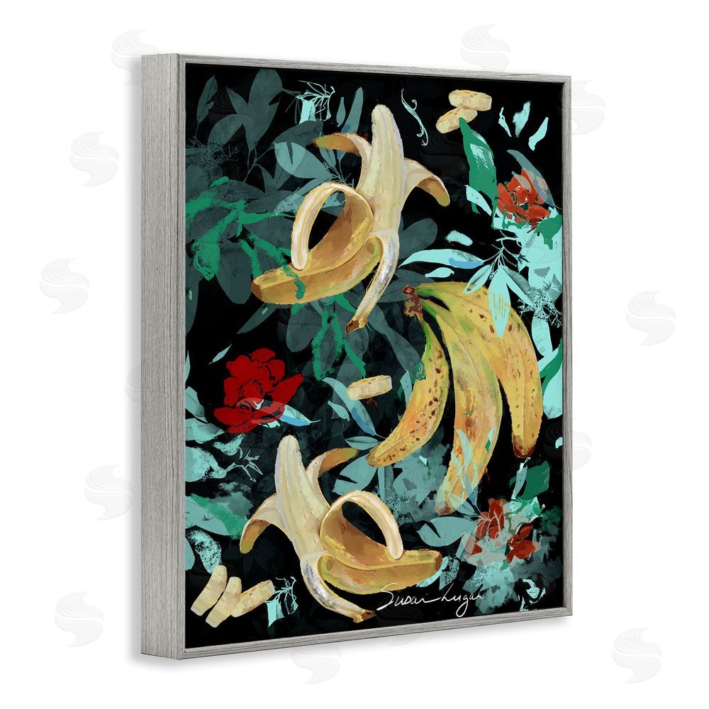 Susan Lugar Banana Medley Abstraction Gray Framed Giclee Wall Art Print