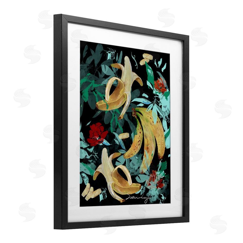 Susan Lugar Banana Medley Abstraction Black Framed Print Under Glass with White Mat Wall Art