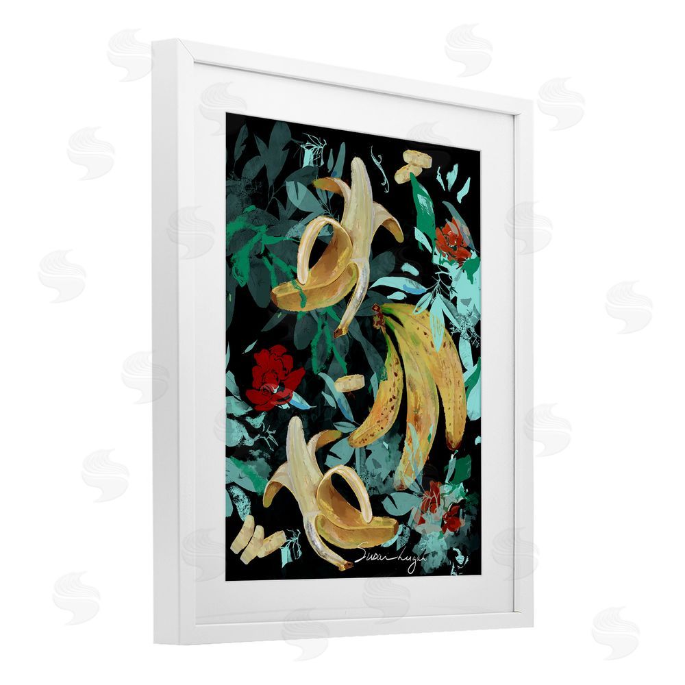 Susan Lugar Banana Medley Abstraction White Framed Print Under Glass with Mat Wall Art