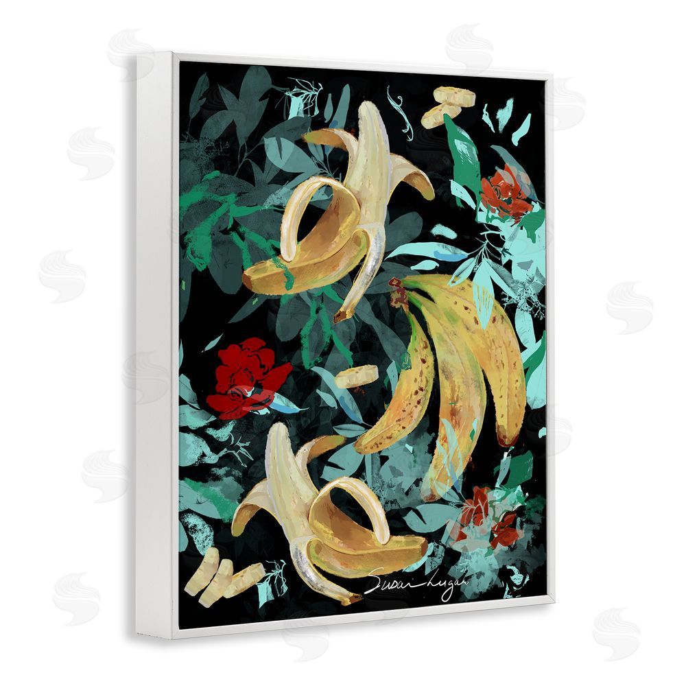 Susan Lugar Banana Medley Abstraction White Framed Giclee Wall Art Print