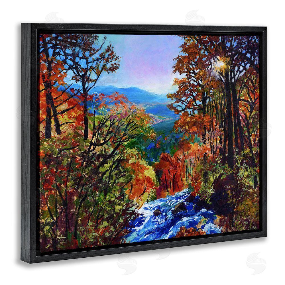 Lee Ann Zirbes Mountain Top Mosaic Black Floating Frame Canvas Wall Art Print