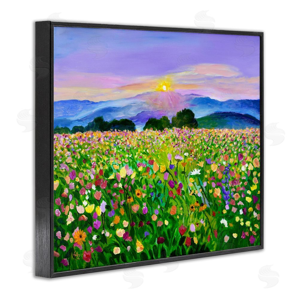 Lee Ann Zirbes Candy Colored Blooms Black Framed Giclee Wall Art Print