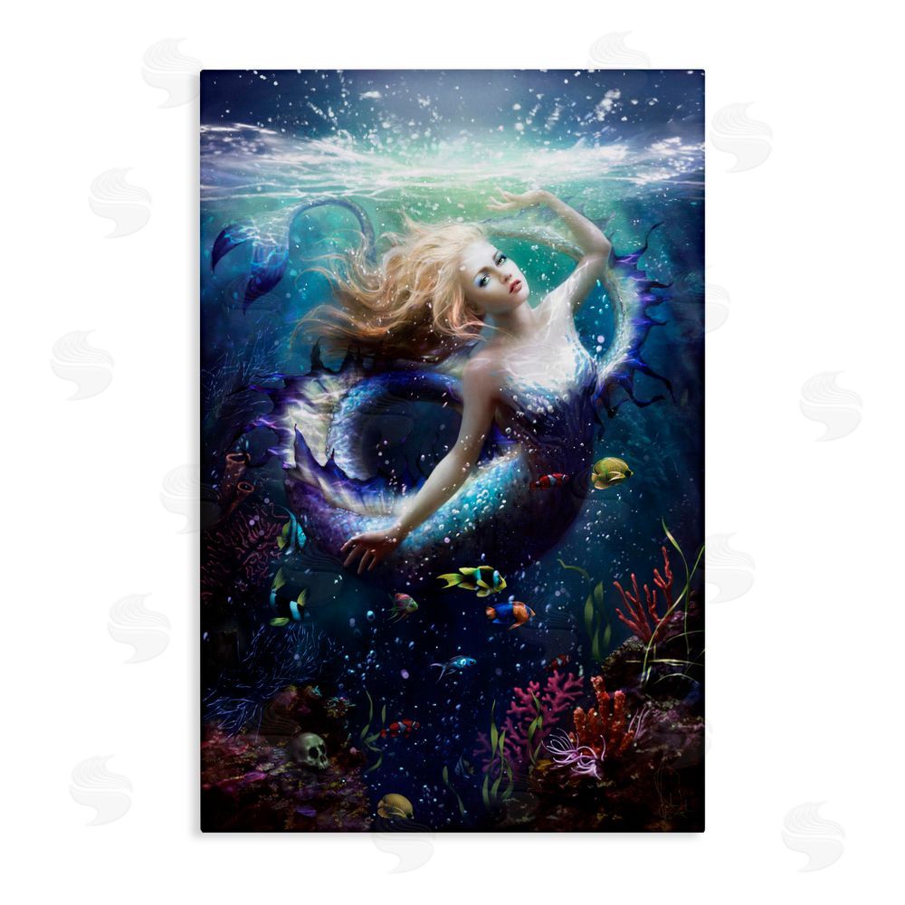 Melanie Delon Deep Sea Mermaid Stretched Canvas Wall Art Print