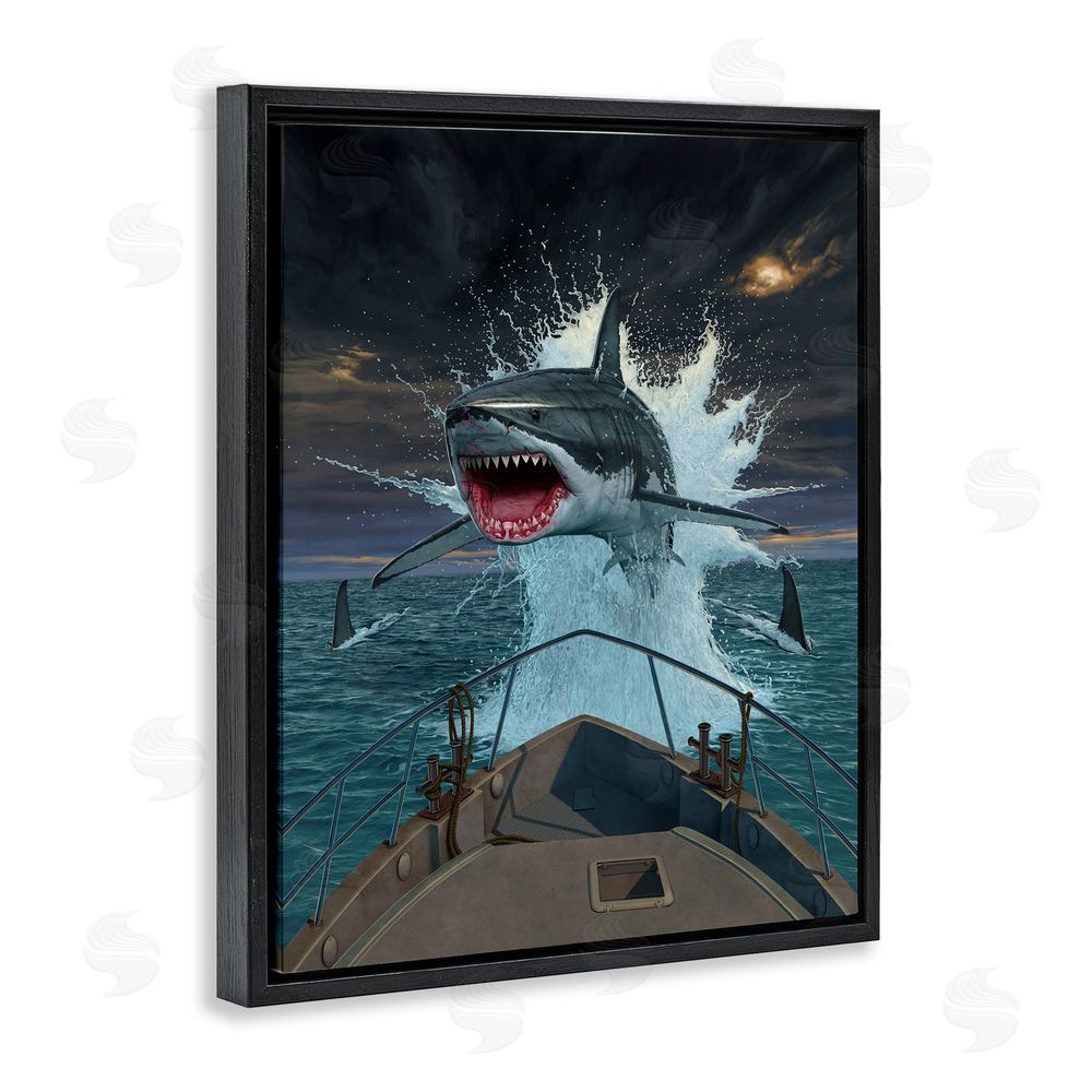 Vincent Hie Fish Out Of Water Black Floating Frame Canvas Wall Art Print