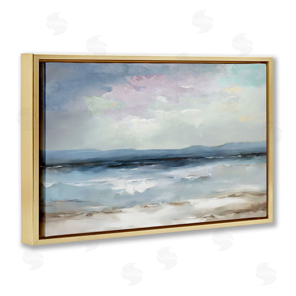 Annabelle Hall Calm Sea Of Sighs Gold Floating Frame Canvas Wall Art Print