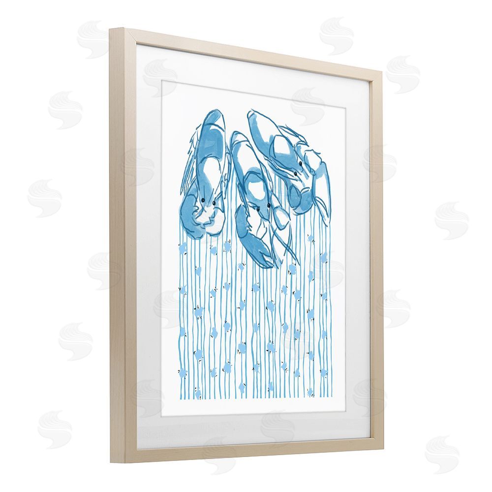 Melissa Tilley Lobster Trio with Strings Brown Framed Print Under Glass Wall Art