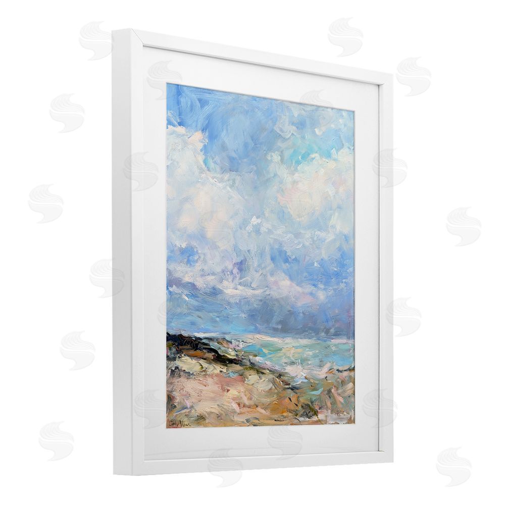 Cindy Vener Coastal Landscape Impression White Framed Print Under Glass Wall Art