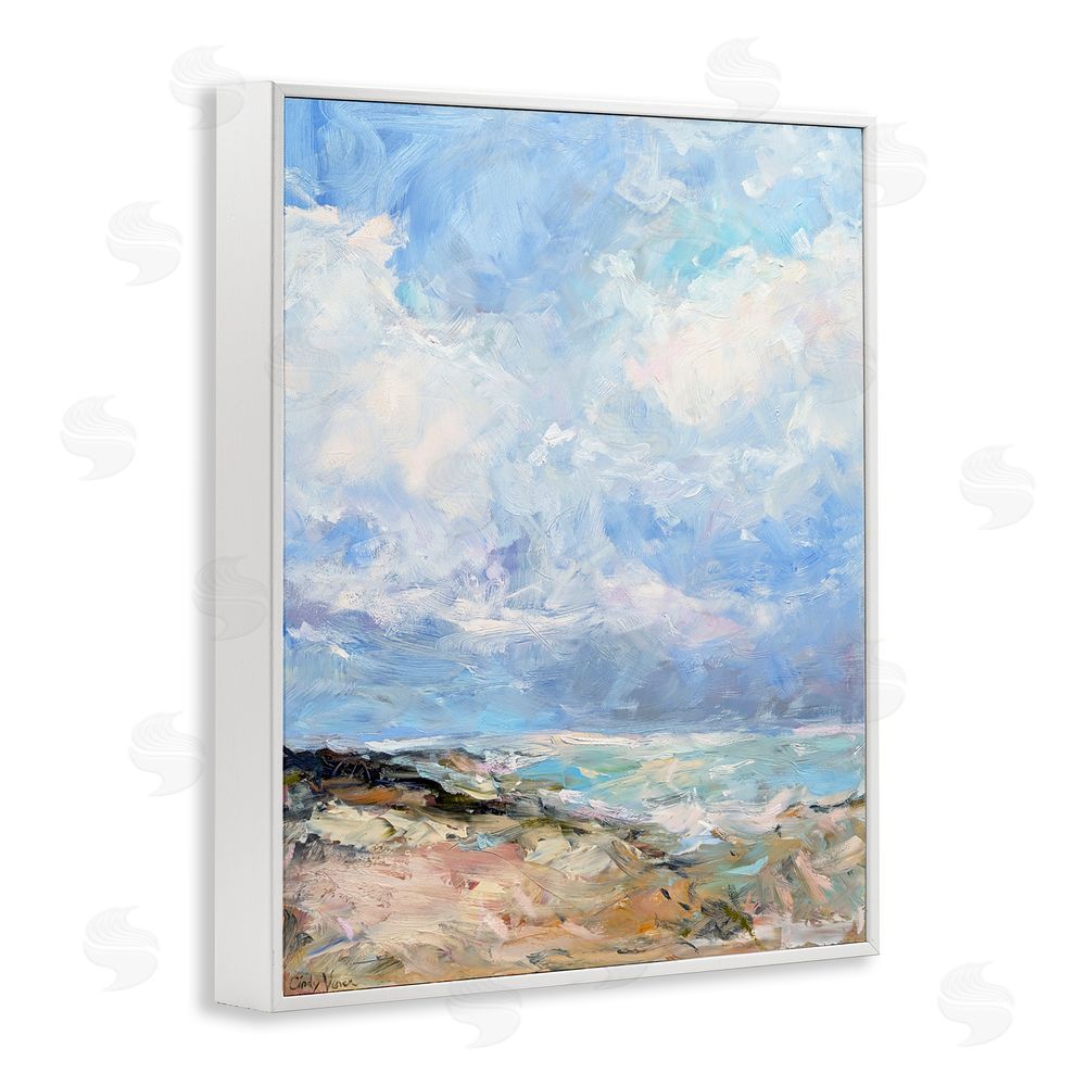 Cindy Vener Coastal Landscape Impression White Framed Giclee Wall Art Print