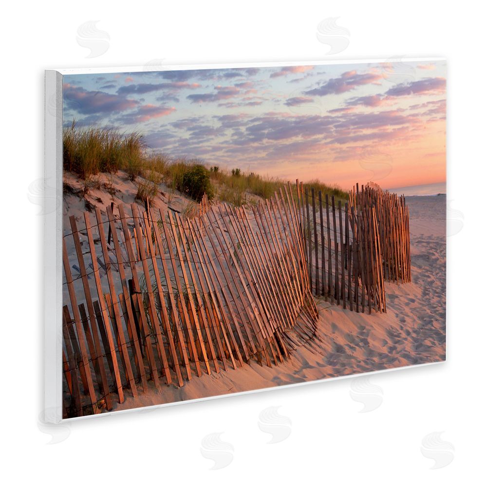 MJ Photography Brick Beach Peachy Sunrise Wooden Wall Plaque Art Print