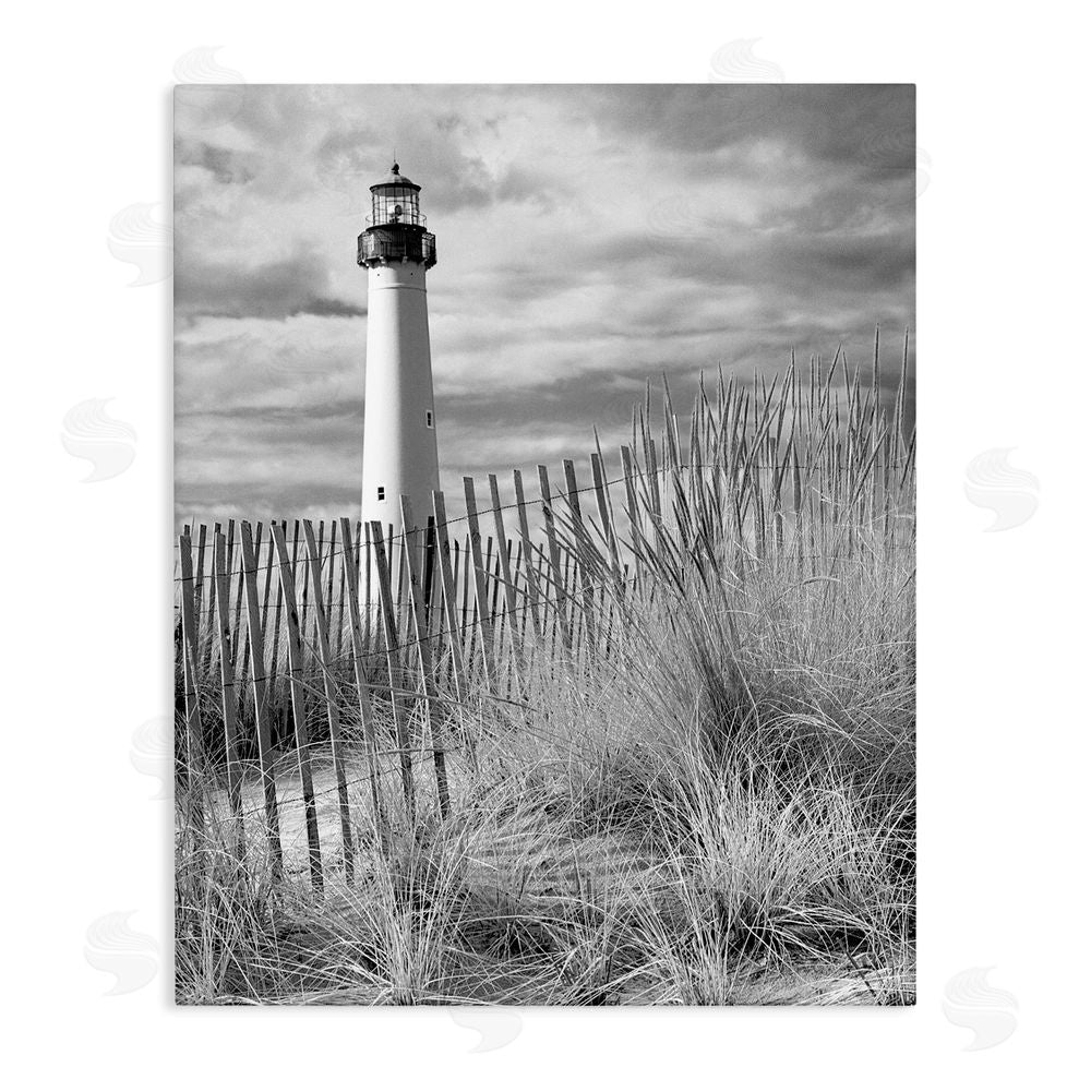 MJ Photography Cape May Lighthouse Amid Dunes Stretched Canvas Wall Art Print