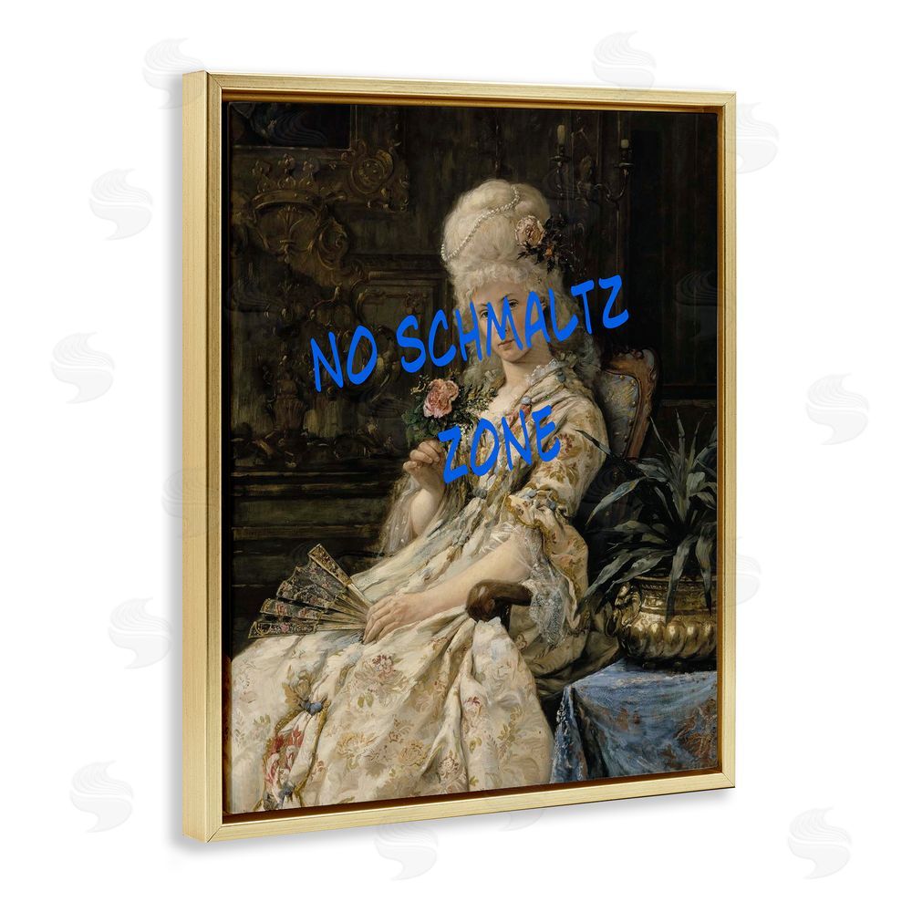 Grotto Studios Iconic No Schmaltz Zone Gold Floating Frame Canvas Wall Art Print