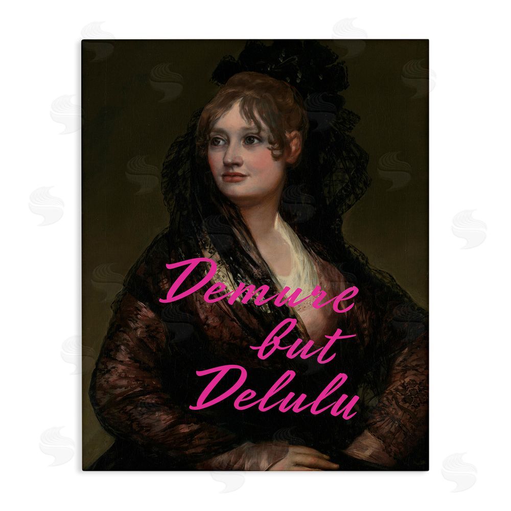 Grotto Studios Iconic Demure But Delulu Stretched Canvas Wall Art