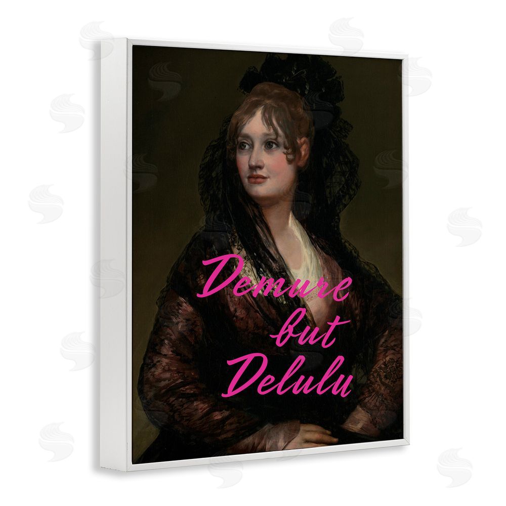 Grotto Studios Iconic Demure But Delulu White Framed Giclee Wall Art Print