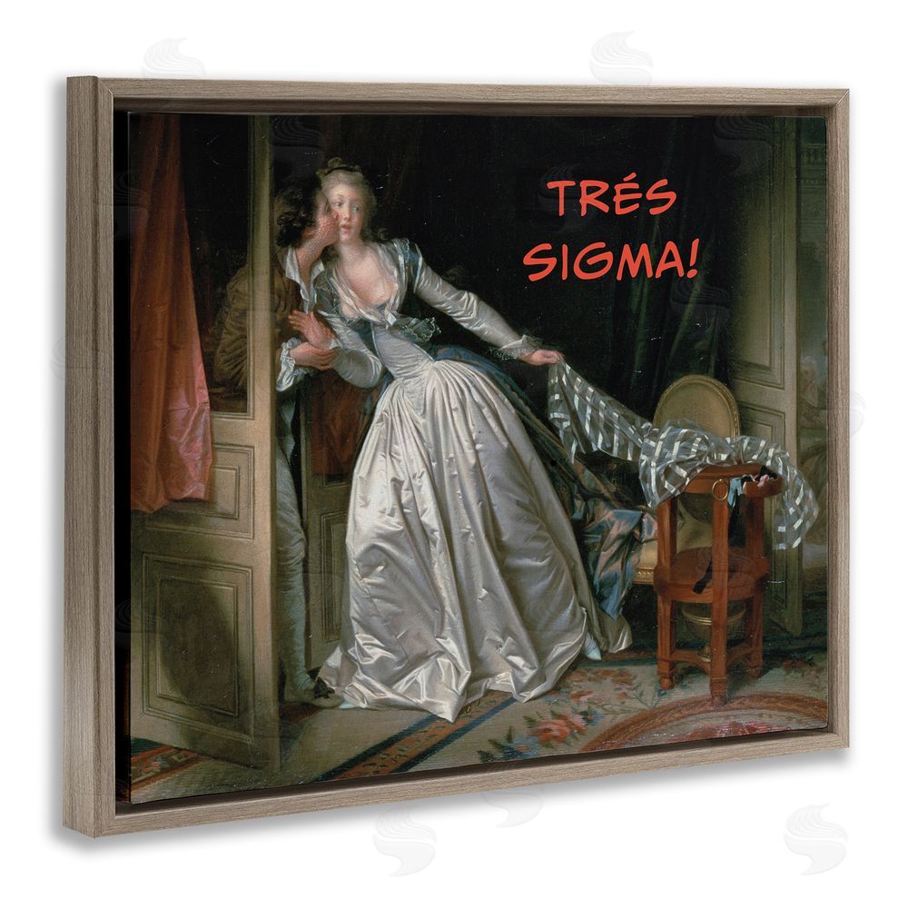 Grotto Studios Iconic Tres Sigma Brown Floating Frame Canvas Wall Art Print