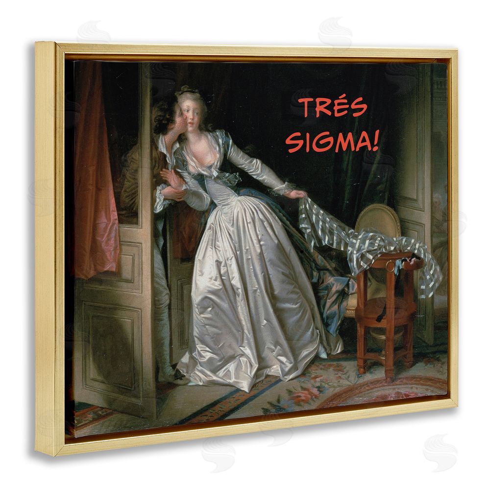 Grotto Studios Iconic Tres Sigma Gold Floating Frame Canvas Wall Art Print