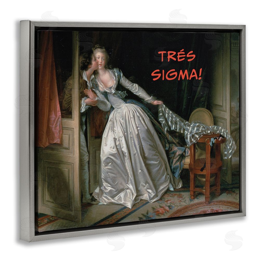 Grotto Studios Iconic Tres Sigma Gray Floating Frame Canvas Wall Art Print
