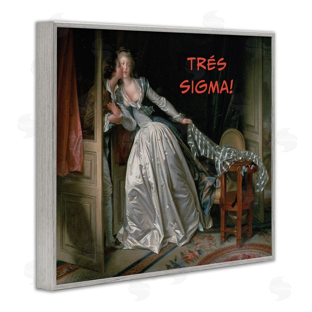 Grotto Studios Iconic Tres Sigma Gray Framed Giclee Wall Art Print