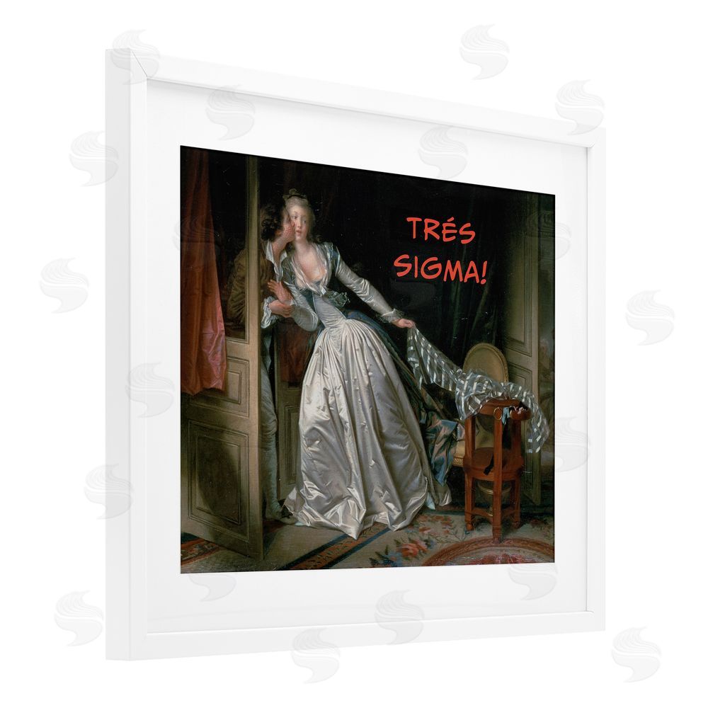 Grotto Studios Iconic Tres Sigma White Framed Print Under Glass Wall Art