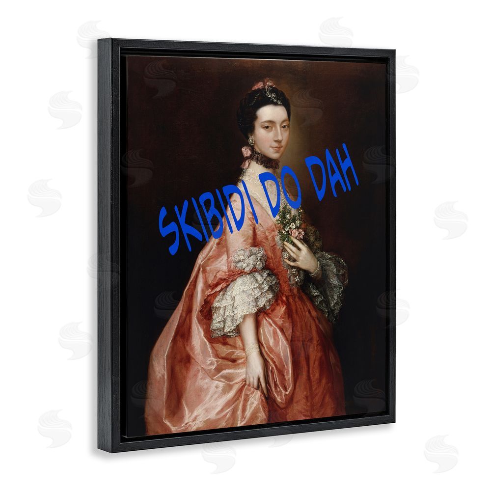 Grotto Studios Iconic Skibidi Do Dah Black Floating Frame Canvas Wall Art Print
