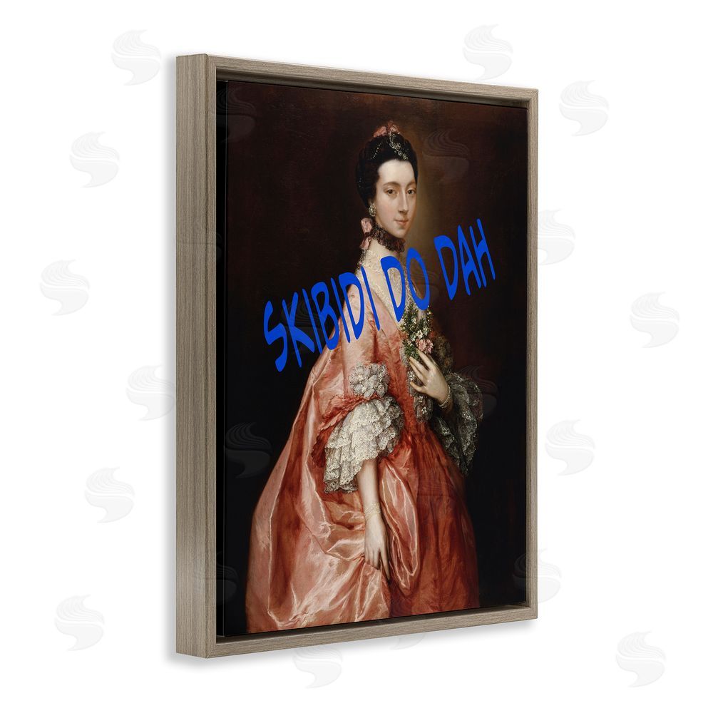 Grotto Studios Iconic Skibidi Do Dah Brown Floating Frame Canvas Wall Art Print