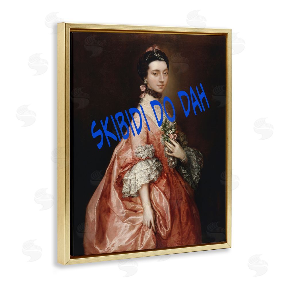 Grotto Studios Iconic Skibidi Do Dah Gold Floating Frame Canvas Wall Art Print