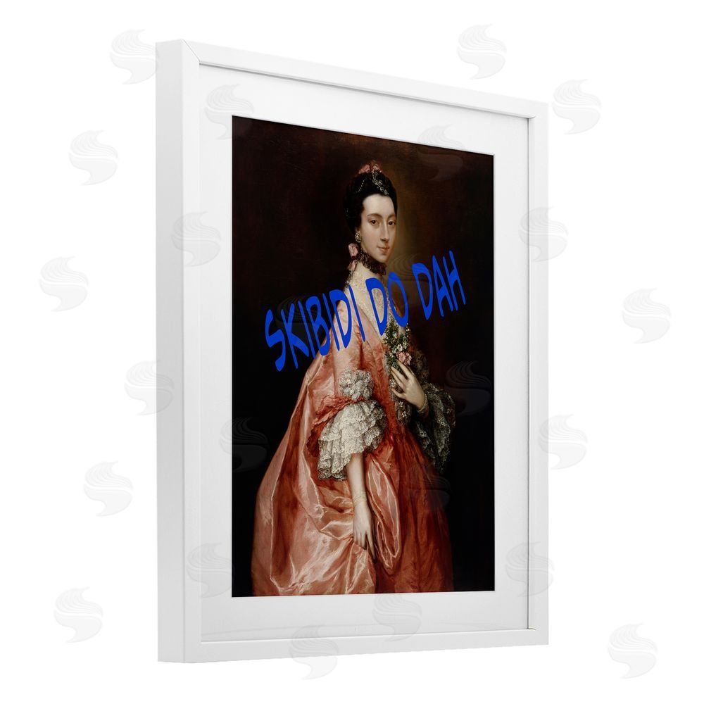 Grotto Studios Iconic Skibidi Do Dah White Framed Print Under Glass Wall Art