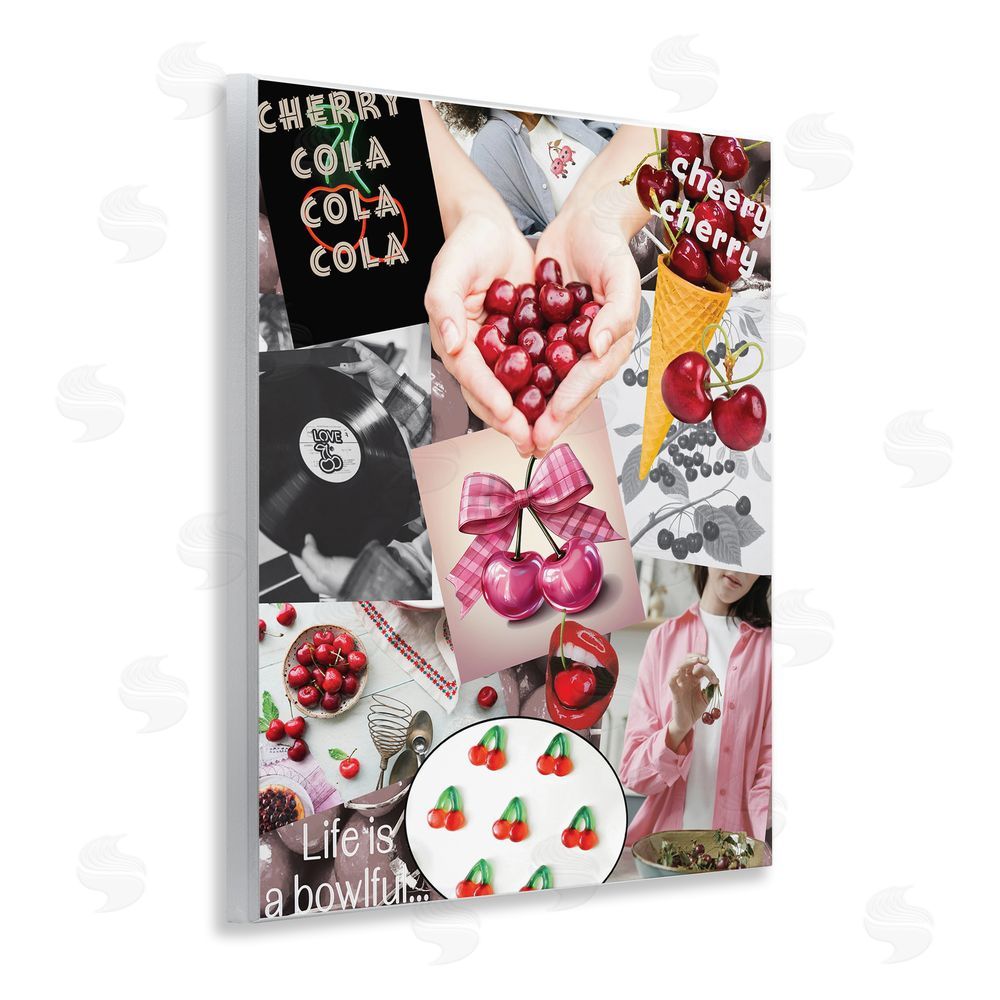 Grotto Studios Retro Cherry Mood Board Wall Plaque Art Print