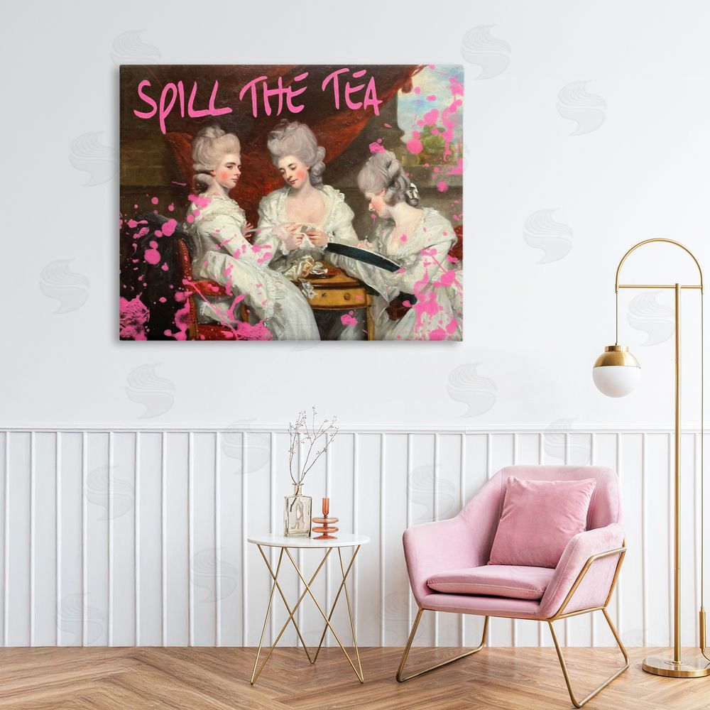 Grotto Studios Spill The Tea Iconic Ladies Stretched Canvas Wall Art in Room