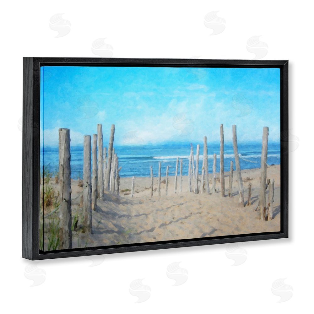 Grotto Studios National Seashore Vista Black Floating Frame Canvas Wall Art Print