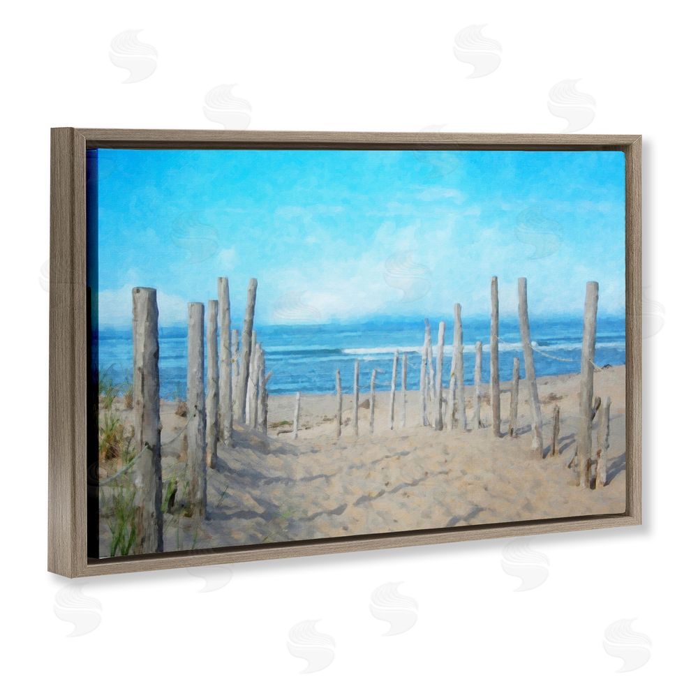 Grotto Studios National Seashore Vista Brown Floating Frame Canvas Wall Art Print