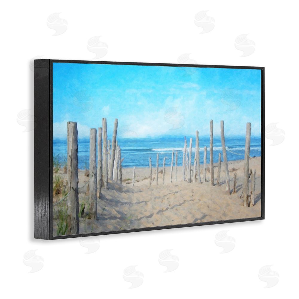 Grotto Studios National Seashore Vista Black Framed Giclee Wall Art Print