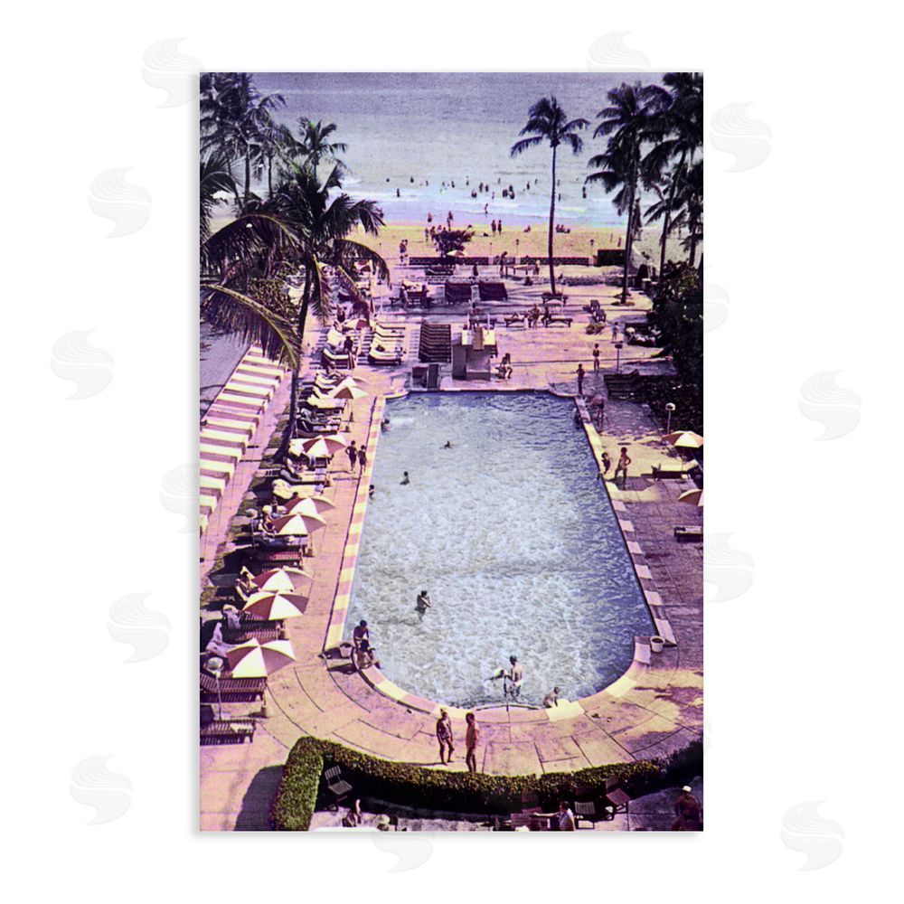 Grotto Studios Vintage Miami Sands Stretched Canvas Wall Art Print