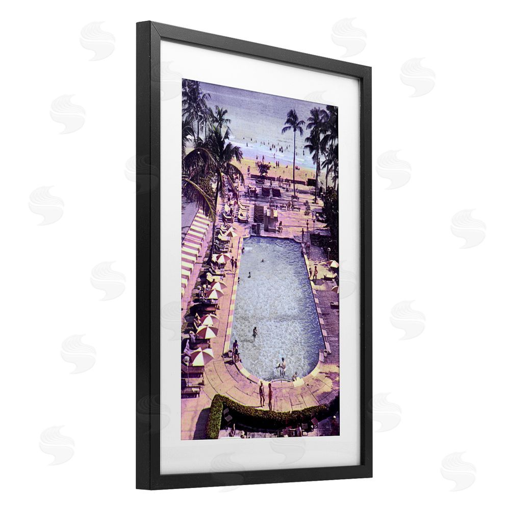 Grotto Studios Vintage Miami Sands Black Framed Print Under Glass Wall Art