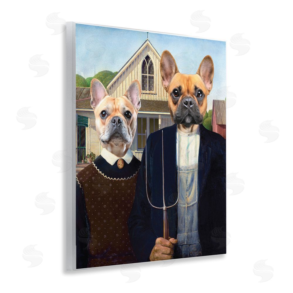 Grotto Studios French Bulldogs Iconic Farmers Wall Plaque Art Print