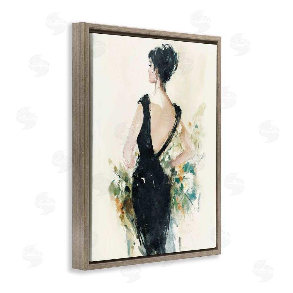 Svetlana Aleynikova Backless Reverie Gown Brown Floating Frame Canvas Wall Art Print