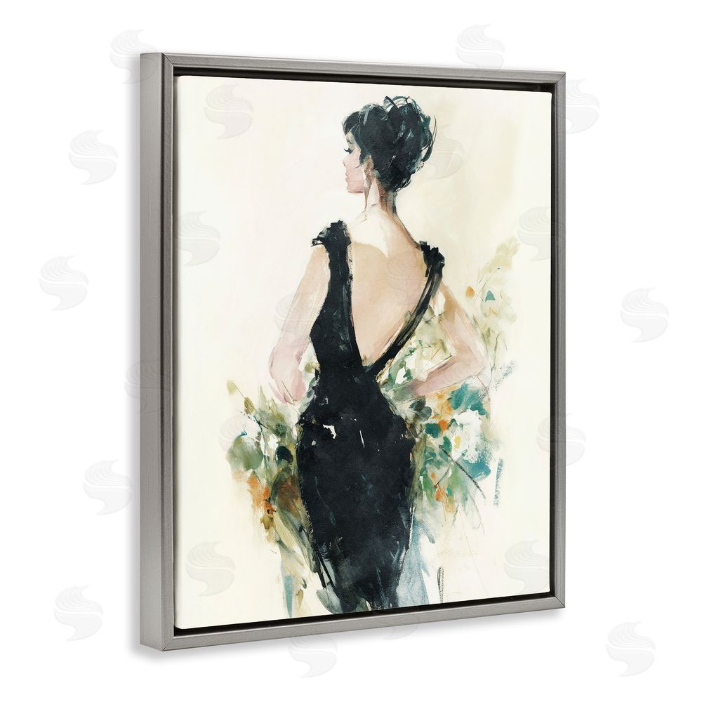 Svetlana Aleynikova Backless Reverie Gown Gray Floating Frame Canvas Wall Art Print