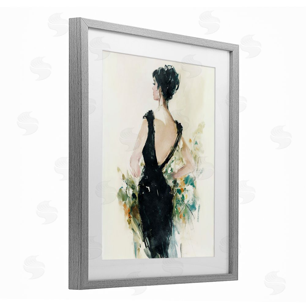 Svetlana Aleynikova Backless Reverie Gown Gray Framed Print Under Glass Wall Art