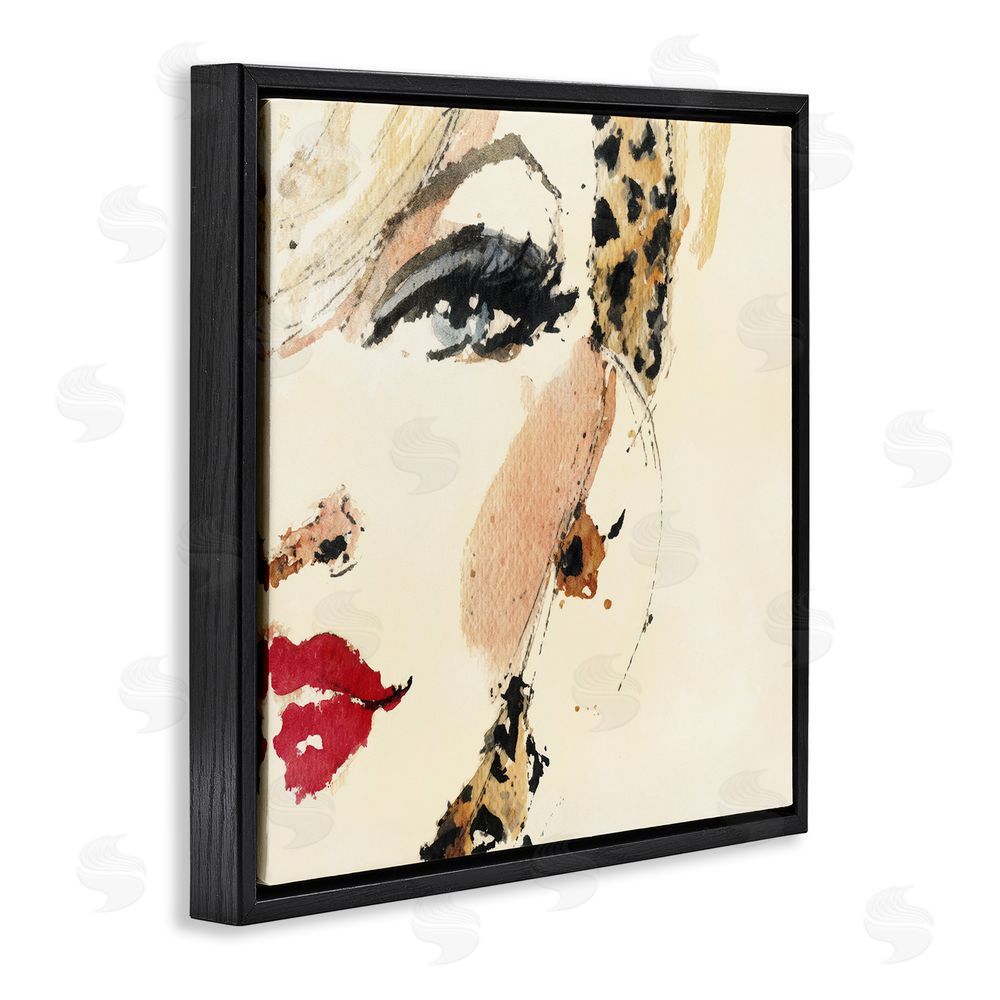 Svetlana Aleynikova Crimson Enigma Lipstick Black Floating Frame Canvas Wall Art Print