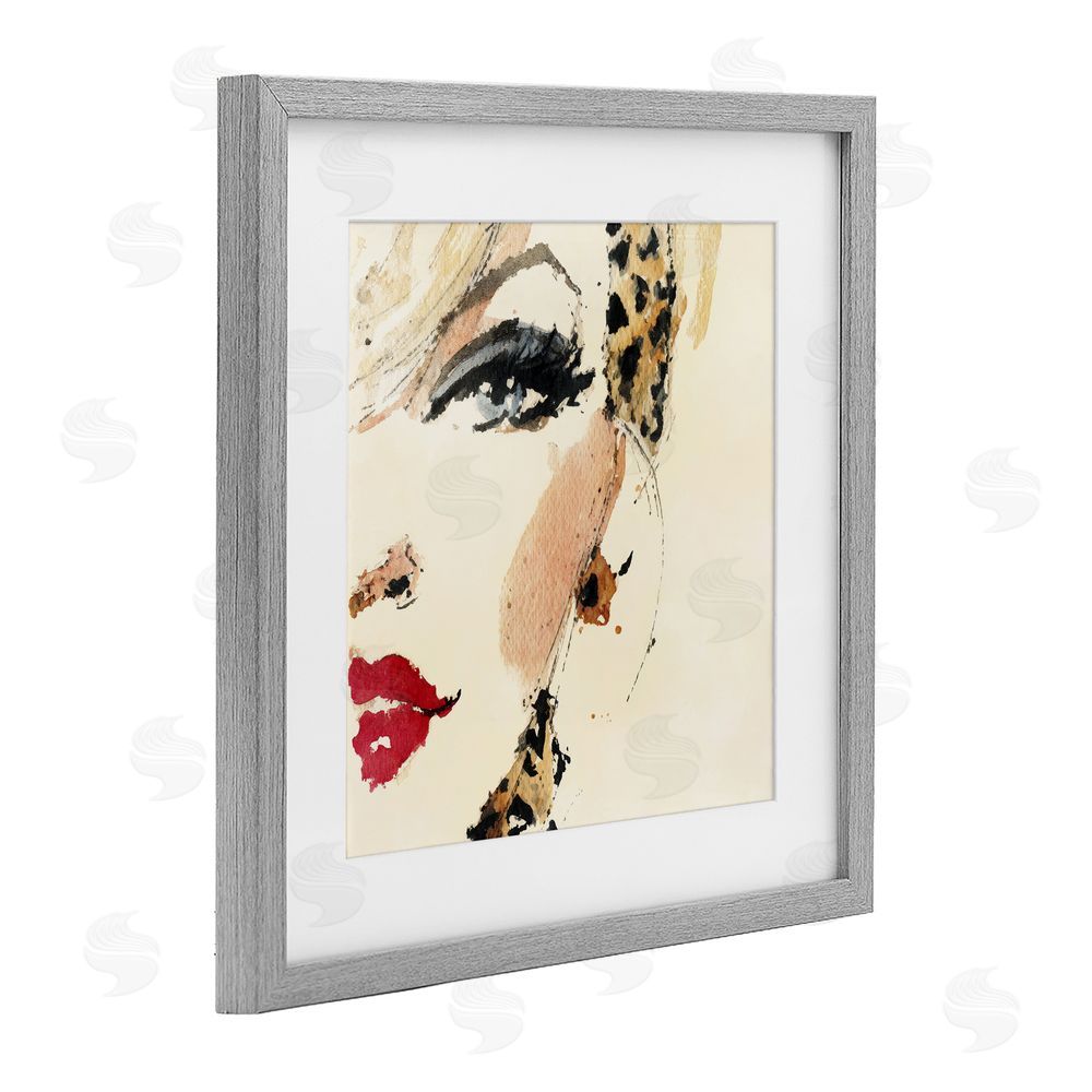 Svetlana Aleynikova Crimson Enigma Lipstick Gray Framed Print Under Glass Wall Art