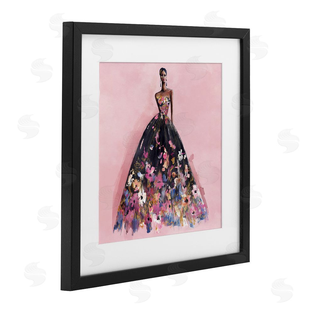 Svetlana Aleynikova Floral Reverie Gown Black Framed Print Under Glass Wall Art