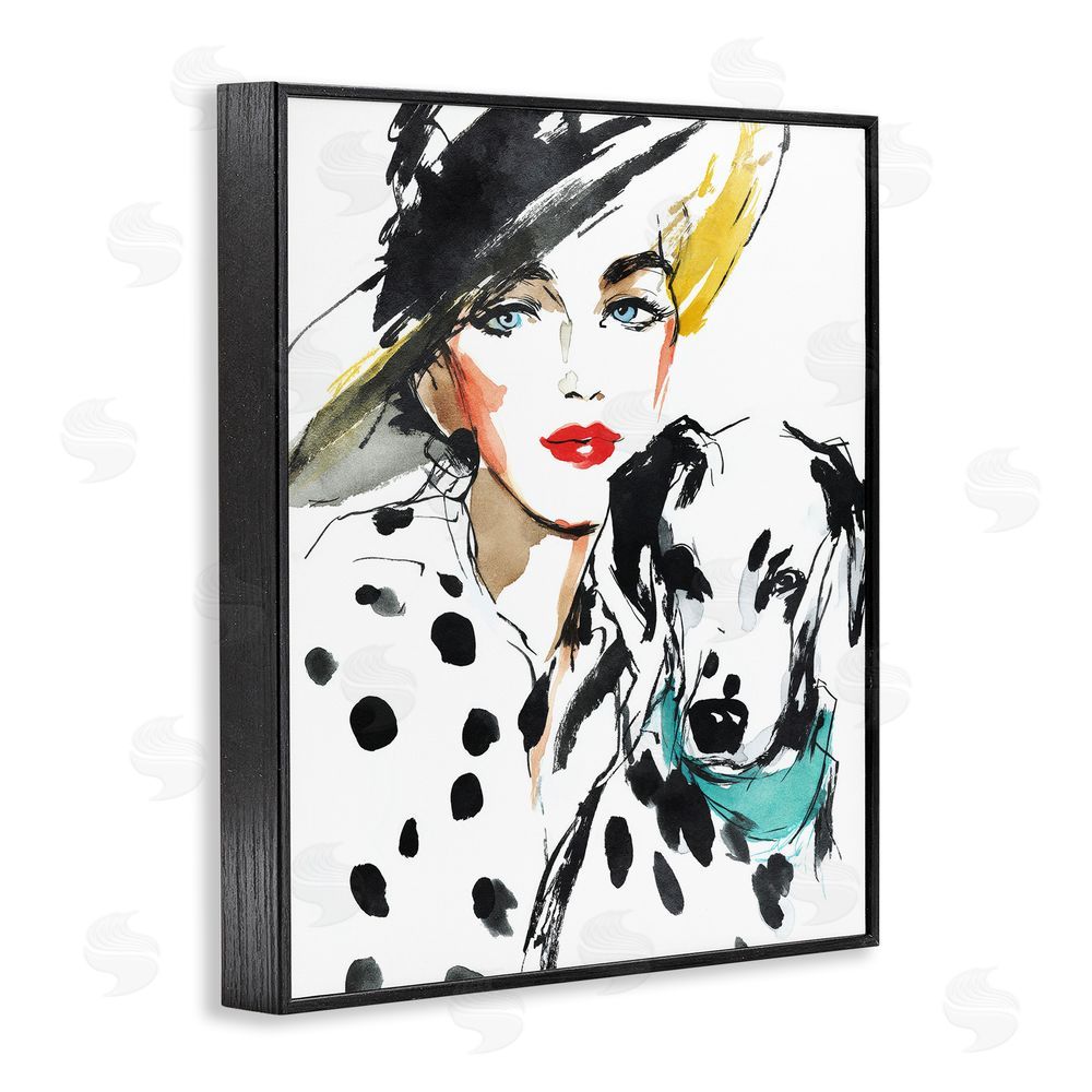 Svetlana Aleynikova Trendy Dalmatian Muse Black Framed Giclee Wall Art Print