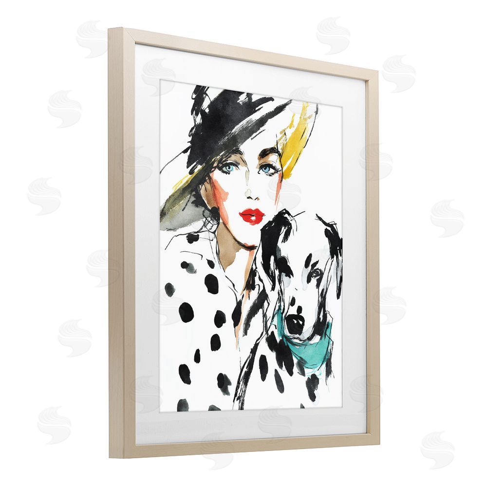 Svetlana Aleynikova Trendy Dalmatian Muse Brown Framed Print Under Glass Wall Art