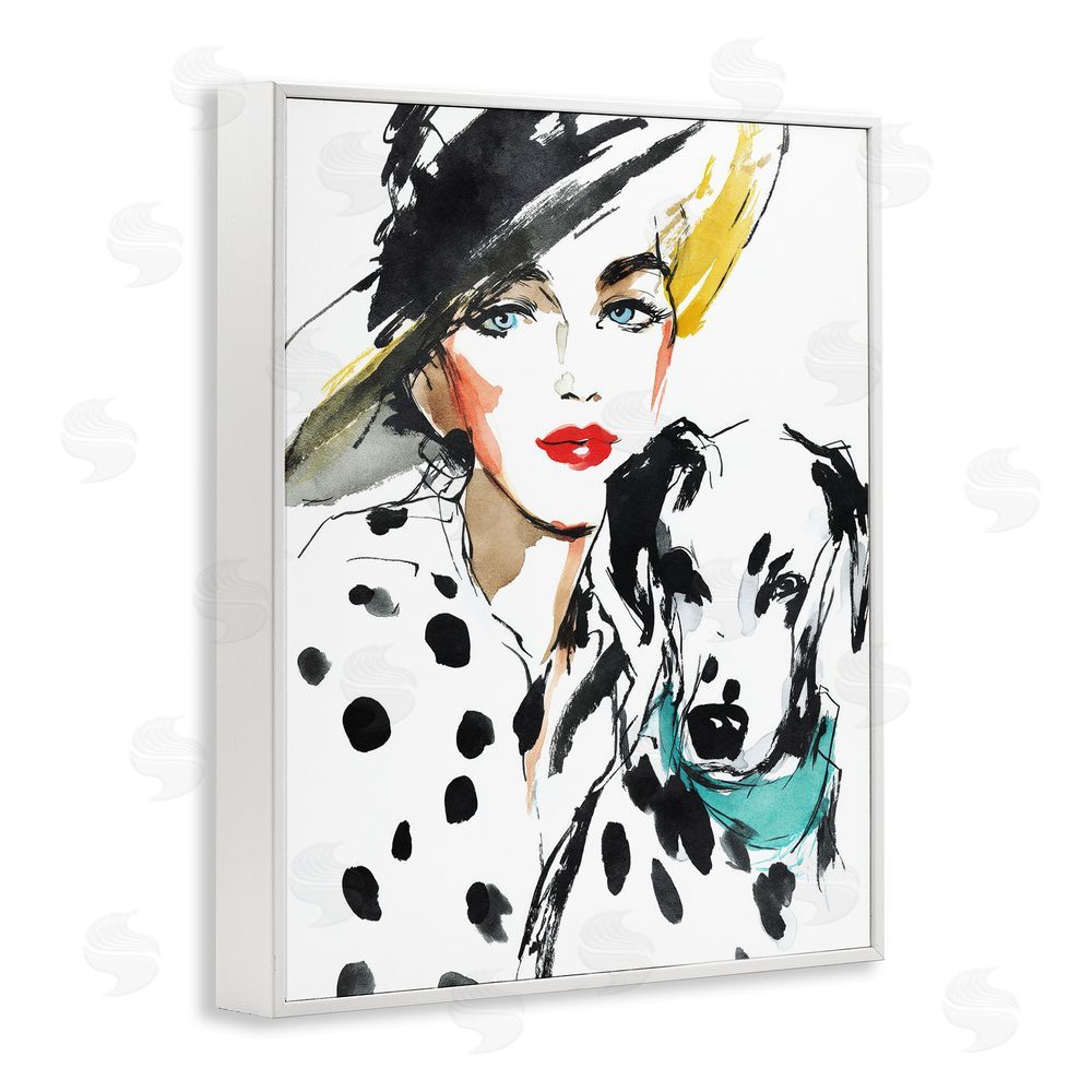Svetlana Aleynikova Trendy Dalmatian Muse White Framed Giclee Wall Art Print